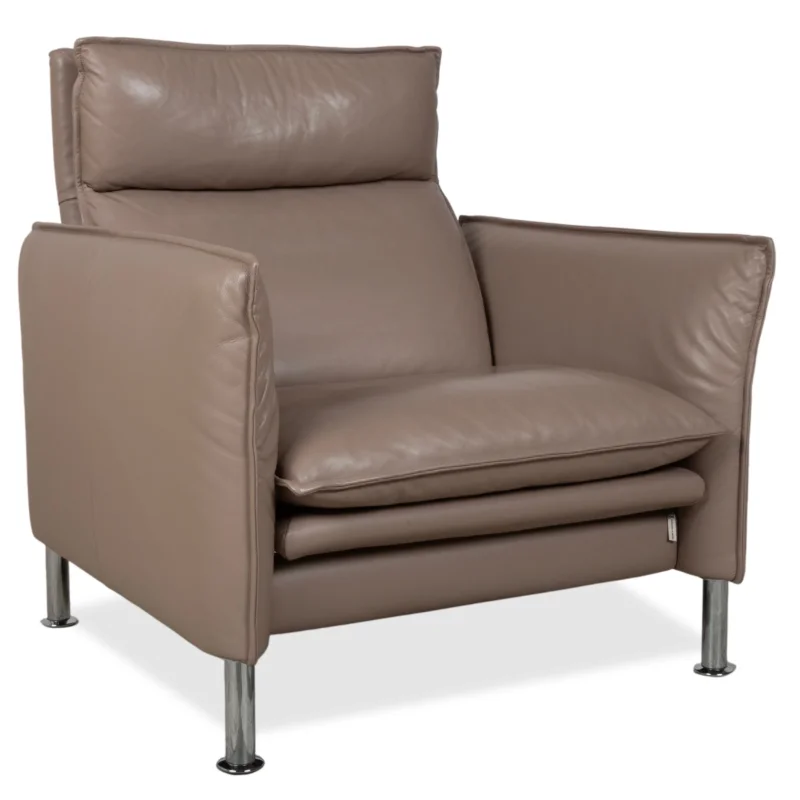 Erpo Porto Leder Sessel Braun Taupe manuelle Funktion