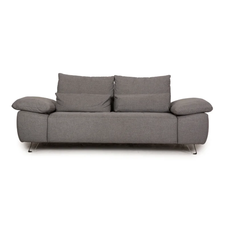 Ewald Schillig Zweisitzer Stoff Grau Funktion Couch Sofa