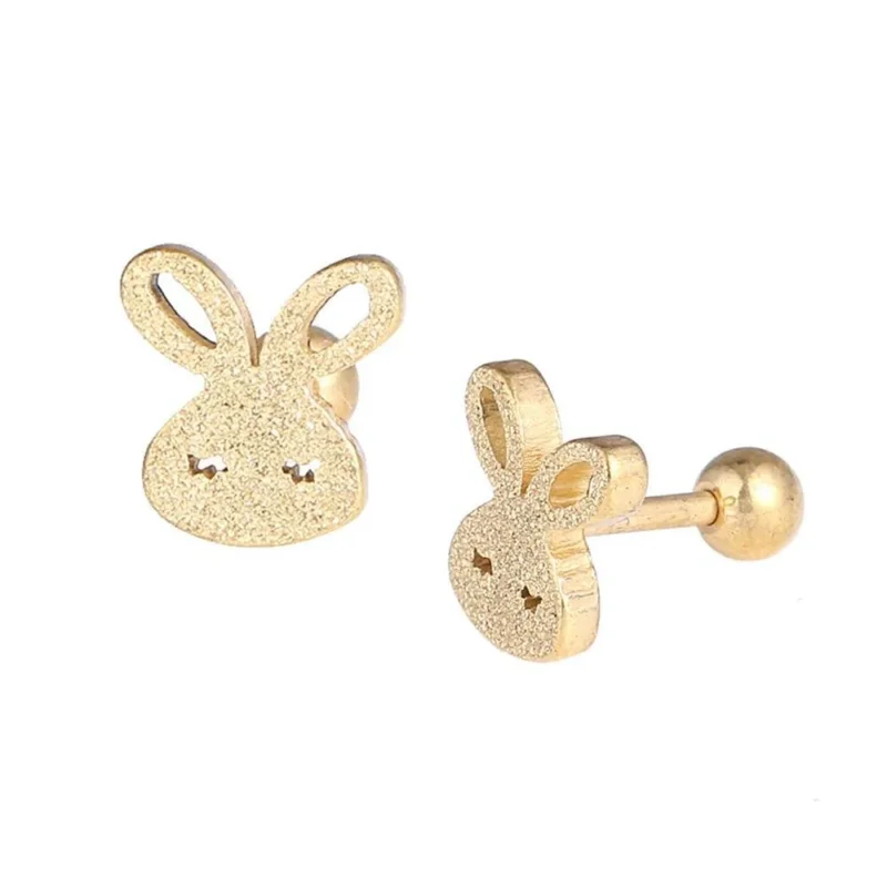Fake Piercing Expander goldfarben Hase glitzert Schaubverschluss Edelstahl - chic - net.de