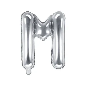 Folie Ballon Letter M Zilver Leeg 35cm van Partydeco koop je bij Partywinkel