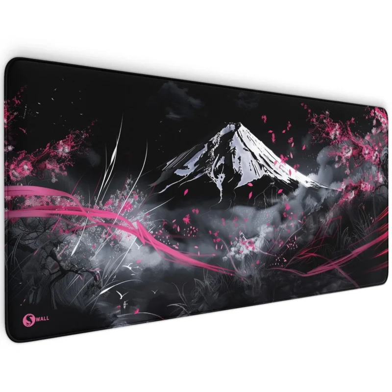Gaming Mauspad XXL Japanese Mountain Sakura 90x40 | 80x30 | 45x40 cm 4 mm Premium-Dicke - Sunnywall - Individualität trifft Design