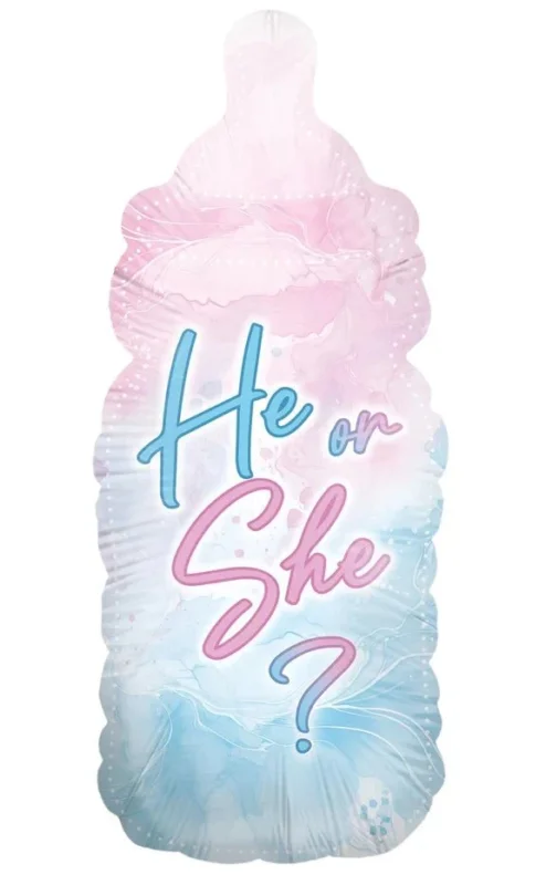 Gender Reveal Helium Ballon Fles Leeg 78cm van VDV Benefit koop je bij Partywinkel