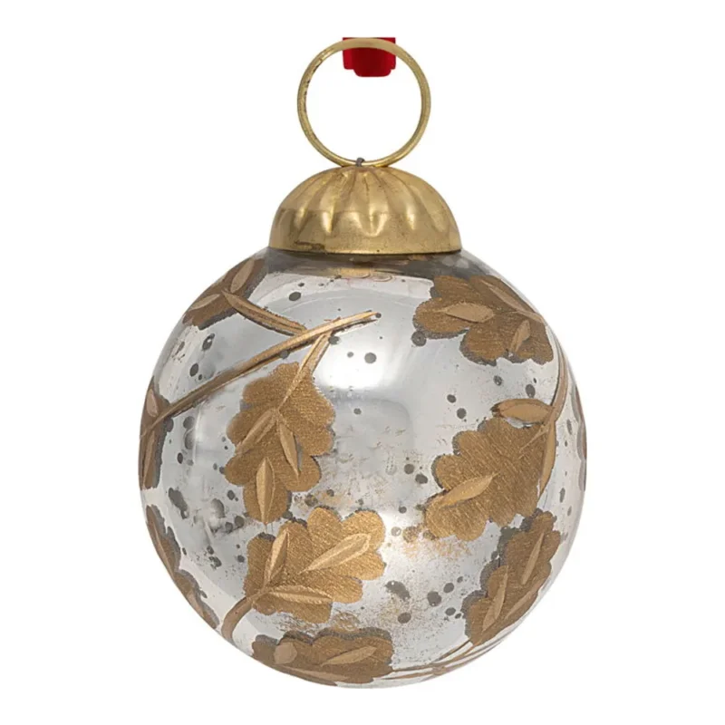 GreenGate - Glaskugel Blatt gold antiksilber klein