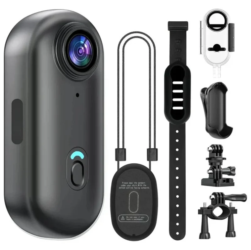 Kompakte 4K Action-Kamera mit wasserdichtem Gehäuse und 128GB Speicher