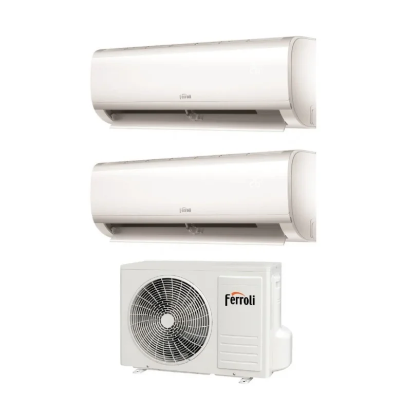 climatizzatore condizionatore ferroli dual split inverter serie ambra m 12_12 con 27 3 r 32 wi fi integrato 12000_12000 novit