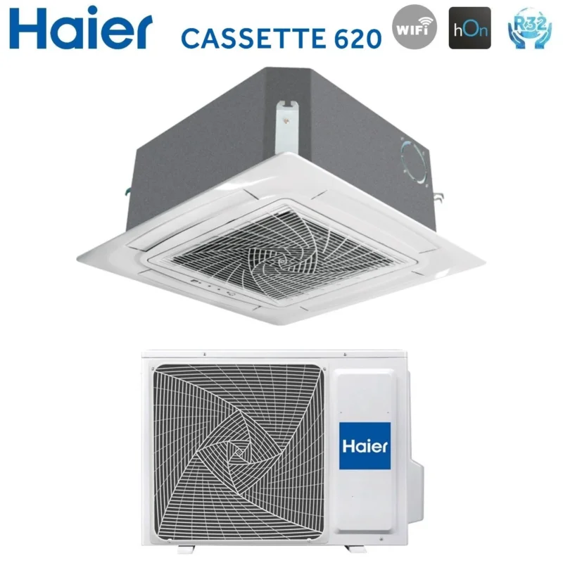 climatizzatore condizionatore haier cassetta a 4 vie inverter serie cassette620 18000 btu ab50s2sc2fa r 32 wi fi optional con pannello incluso