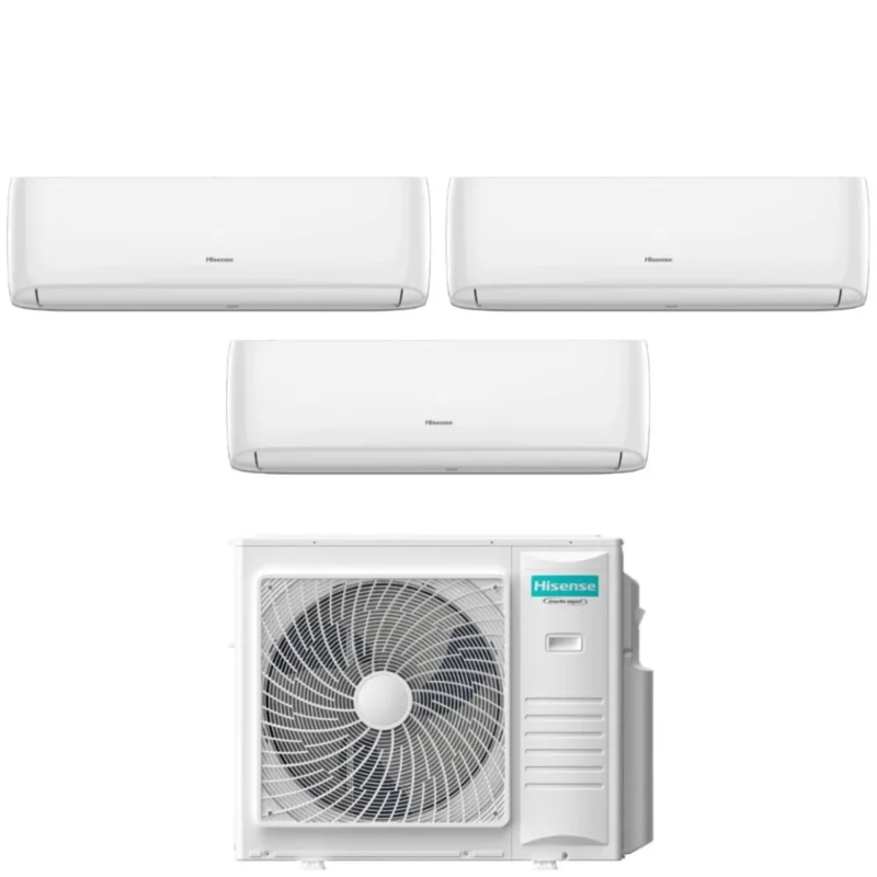 climatizzatore condizionatore hisense trial split inverter serie hi comfort 7+18+18 con 4amw105u4raa r 32 wi fi integrato 7000+18000+18000