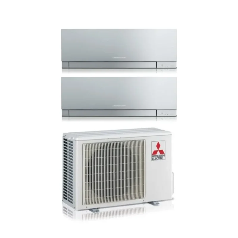 climatizzatore condizionatore mitsubishi electric dual split inverter serie kirigamine zen silver msz ef 9_12 con mxz 2f53vf r 32 wi fi integrato colore argento 9000_12000