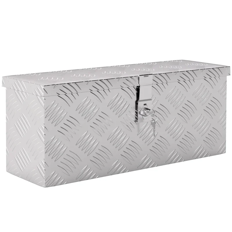 easycomfort easycomfort cassetta portautensili da 2 kg con chiusura a chiave in lamiera di alluminio 50x15 5x20 5 cm argento