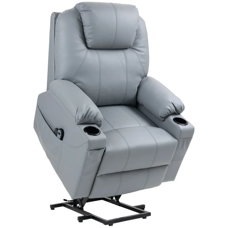 easycomfort easycomfort poltrona alzapersona reclinabile fino a 135 con 8 punti massaggio telecomando e poggiapiedi 88x99x106 cm grigio