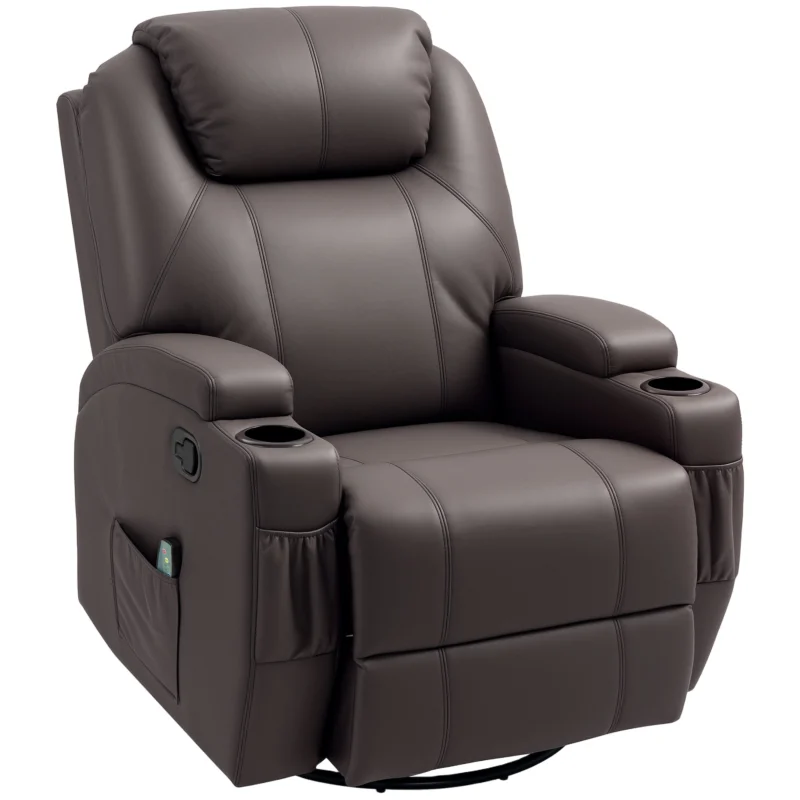 easycomfort easycomfort poltrona massaggiante reclinabile con 8 punti massaggio e 5 modalita 84x92x109cm marrone scuro