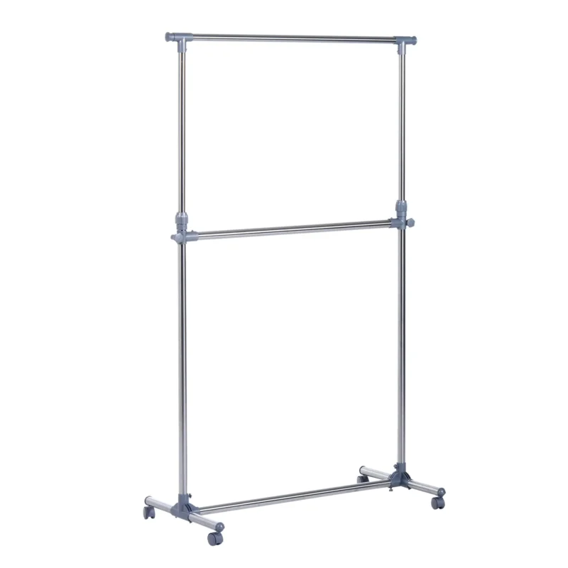 easycomfort easycomfort stender appendiabiti con altezza ed estensione regolabili 4 ruote girevoli acciaio inox e abs 165x48x180cm