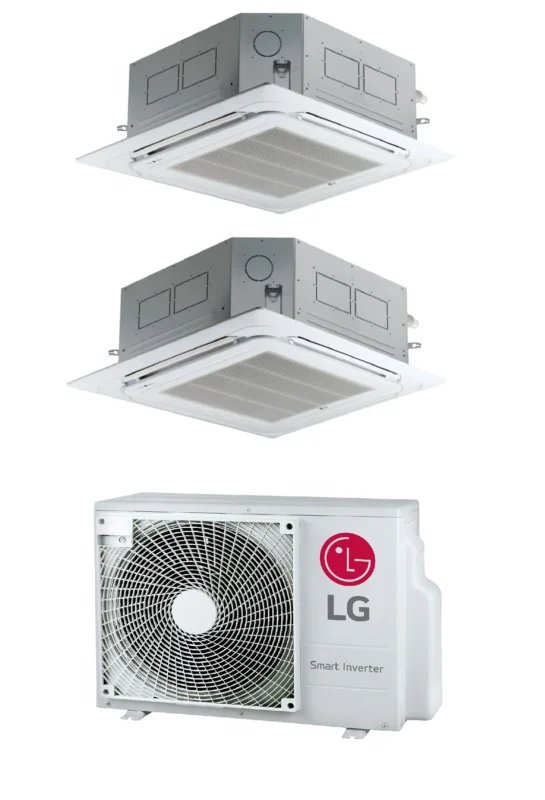 lg condizionatore a cassetta dual split lg standard 912 btu con mu2r15 r 32 wi fi optional con pannello