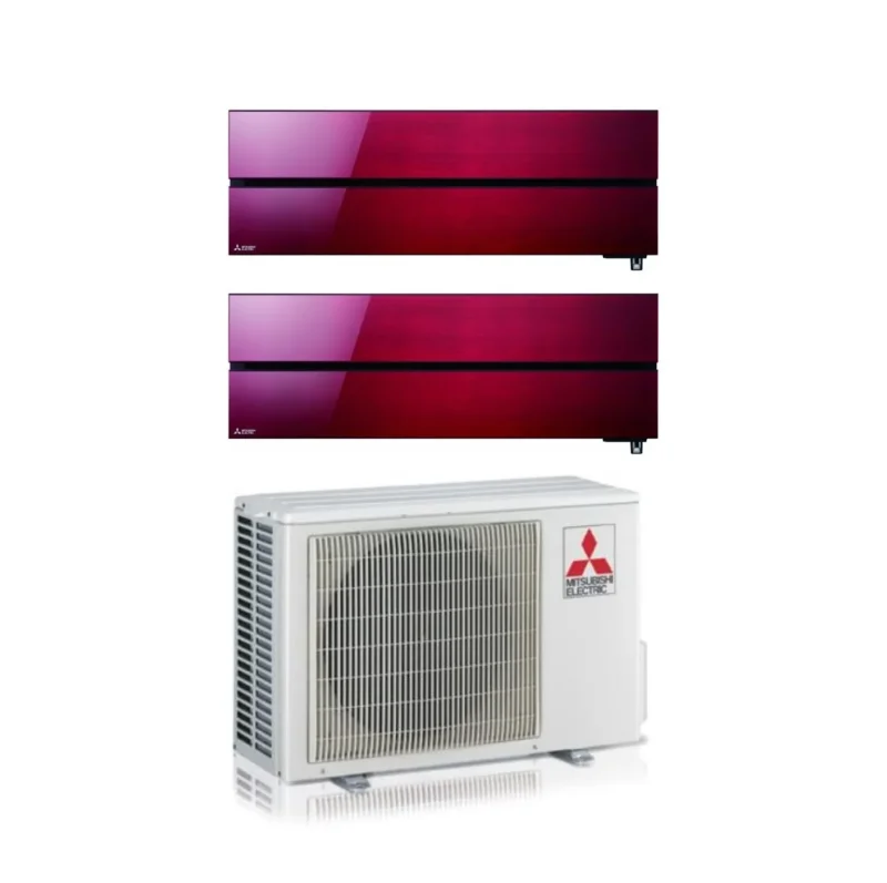 mitsubishi electric condizionatore dual split mitsubishi electric kirigamine style msz ln 918 con mxz 3f68vf ruby red r 32 wi fi integrato