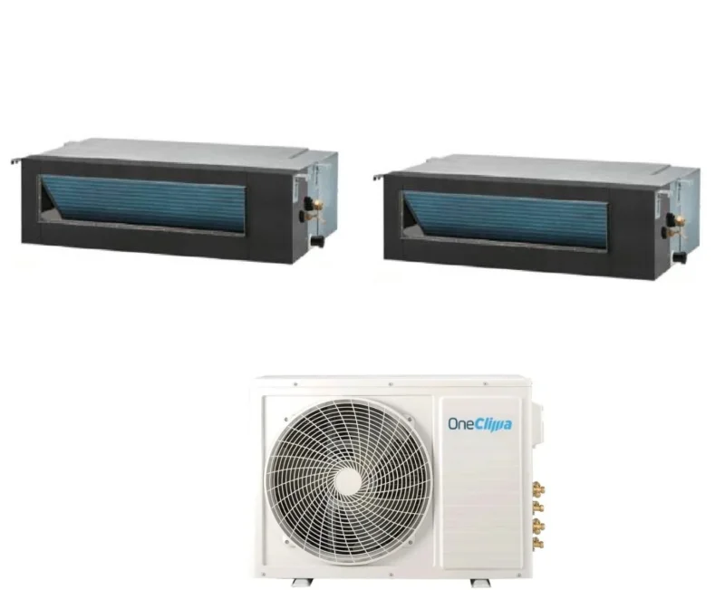oneclima condizionatore oneclima dual split canalizzato 1818 con mlt27x3y24 r 32 wi fi optional con telecomando di serie incluso