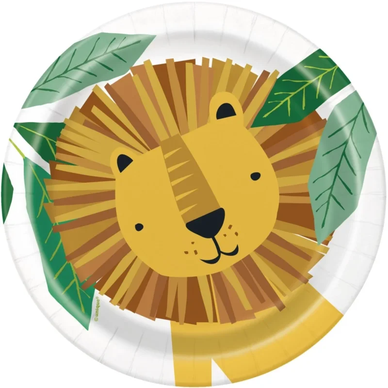 Jungle Borden Leeuw 18cm 8st van Unique koop je bij Partywinkel
