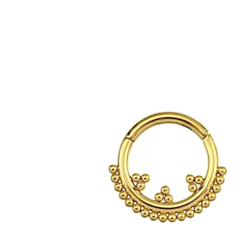 Klapp Segment Ring Piercing Edelstahl Punkte Dreiecke - chic - net.de