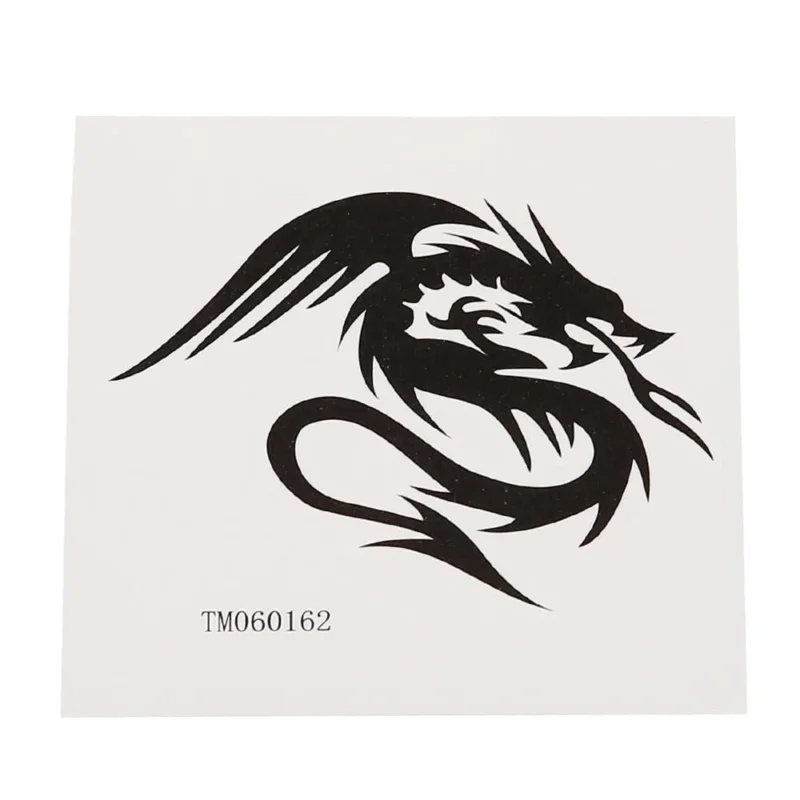 Klebetattoo temporär Tribal Feuer speihender Drache schwarz 1 Motiv 1 Bogen - chic - net.de