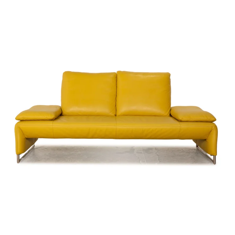 Koinor Ramon Leder Zweisitzer Gelb manuelle Funktion Sofa Couch