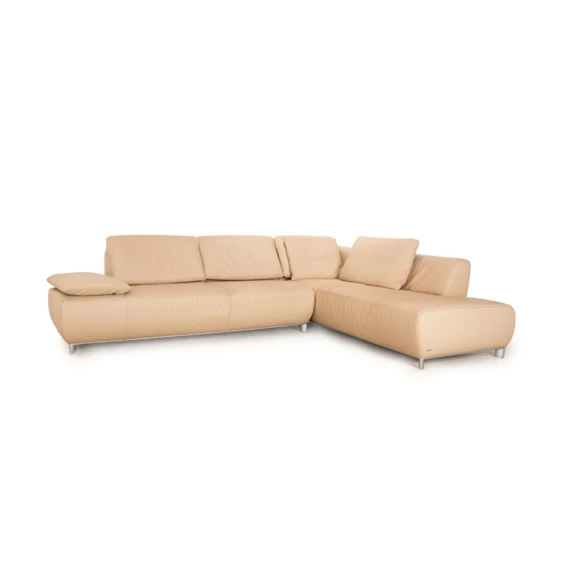 Koinor Volare Leder Ecksofa Beige Taupe manuelle Funktion Sofa Couch