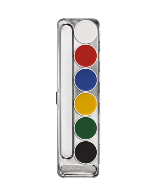 Kryolan Aquacolor Schminkpalette mit 6 Farben