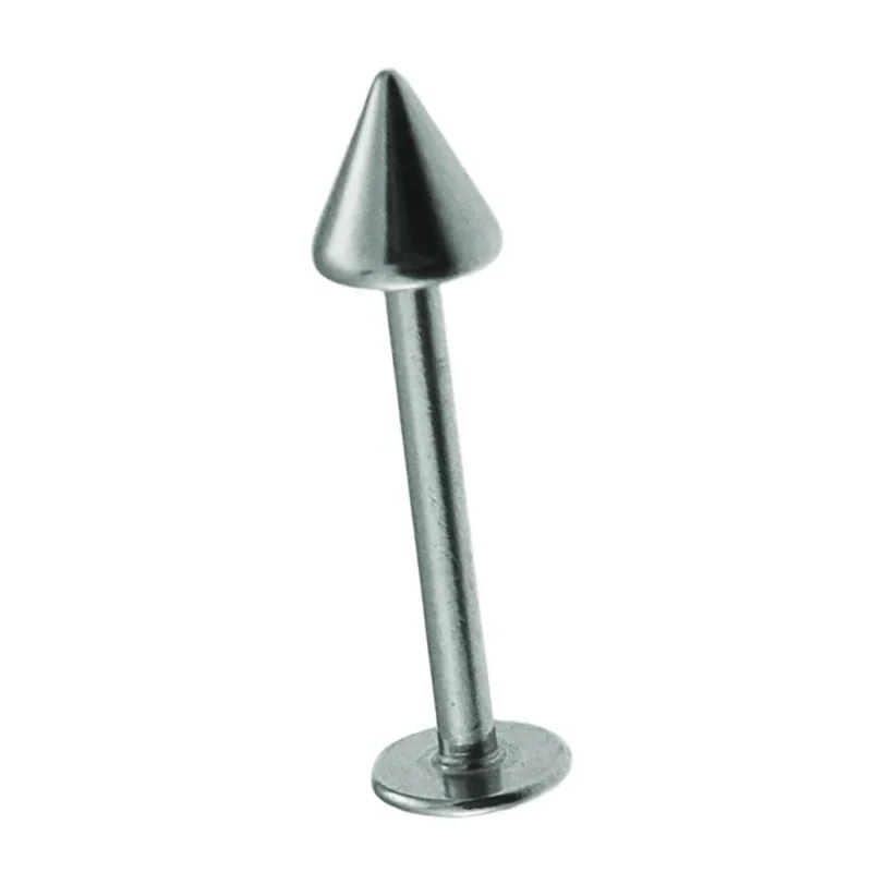Labret modisches Piercing aus Edelstahl in silber mit Spitze Cone - chic - net.de