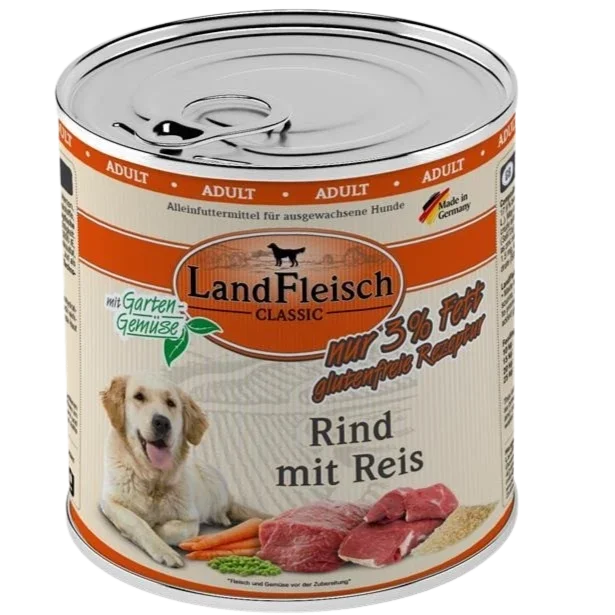 LandFleisch Dog Classic Rind mit Reis 800 g