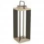 Les Jardins Teckalu Solar Laterne Teak Schwarz 65,5cm 500 Lumen wiederaufladbar - 3561619000821