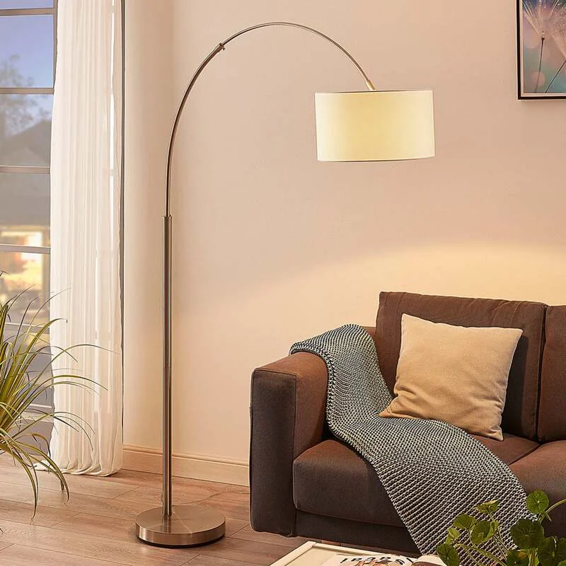 Lindby Stehleuchte Bogenleuchte Railyn LED Lampe Leuchte warmweiß 200cm weiß - 4251096544930
