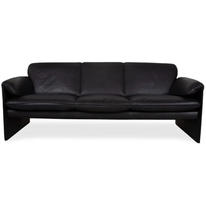 Leolux Bora Leder Dreisitzer Schwarz Sofa Couch