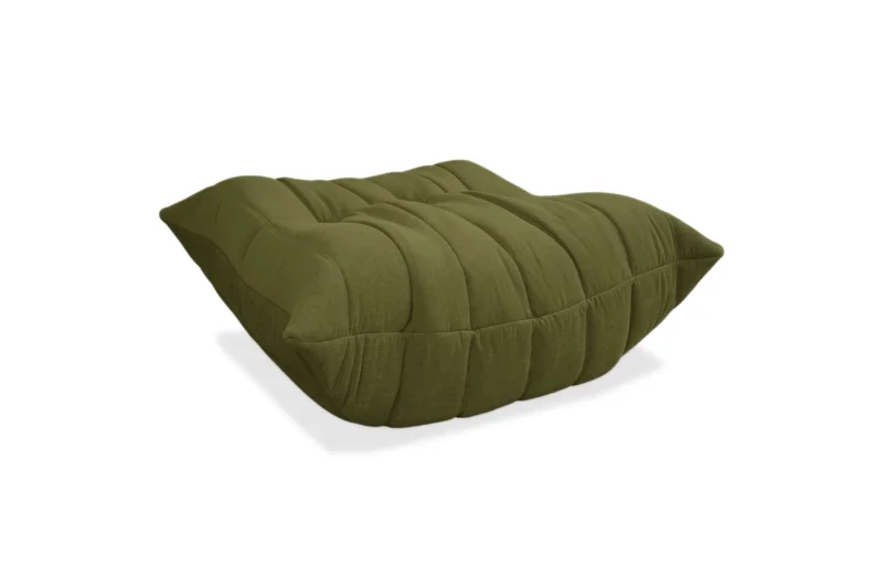 Ligne Roset Togo Stoff Hocker Grün Olive Neubezug