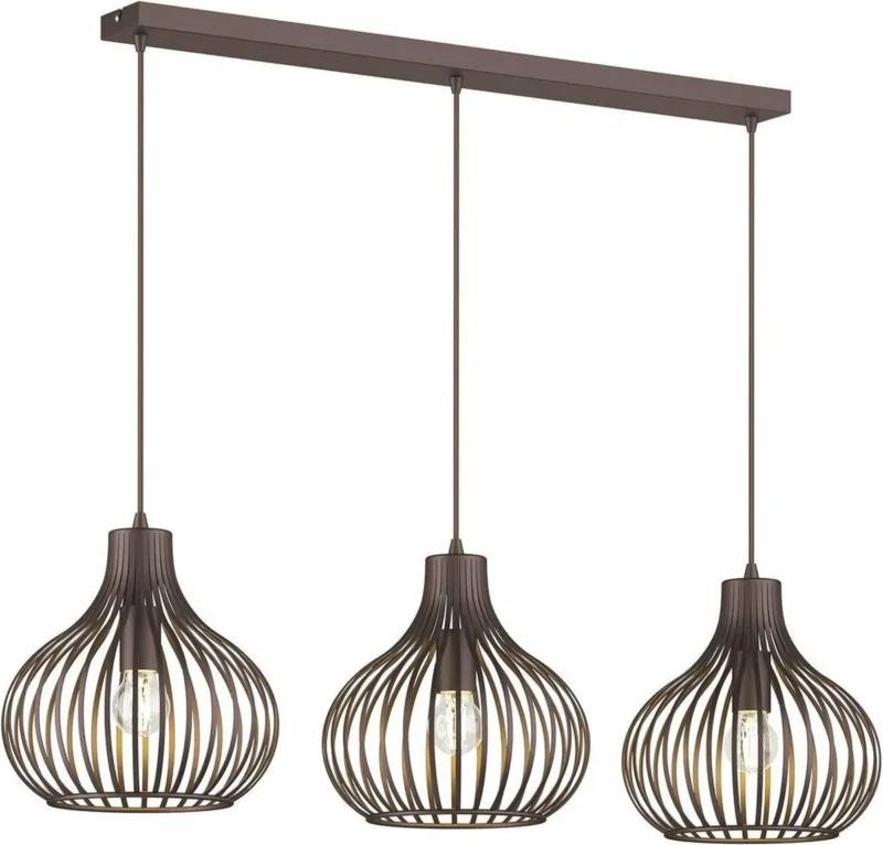 B-Ware Lindby Hängelampe Pendelleuchte Lampe Braun 3 Flammig Metall E27 Dimmbar
