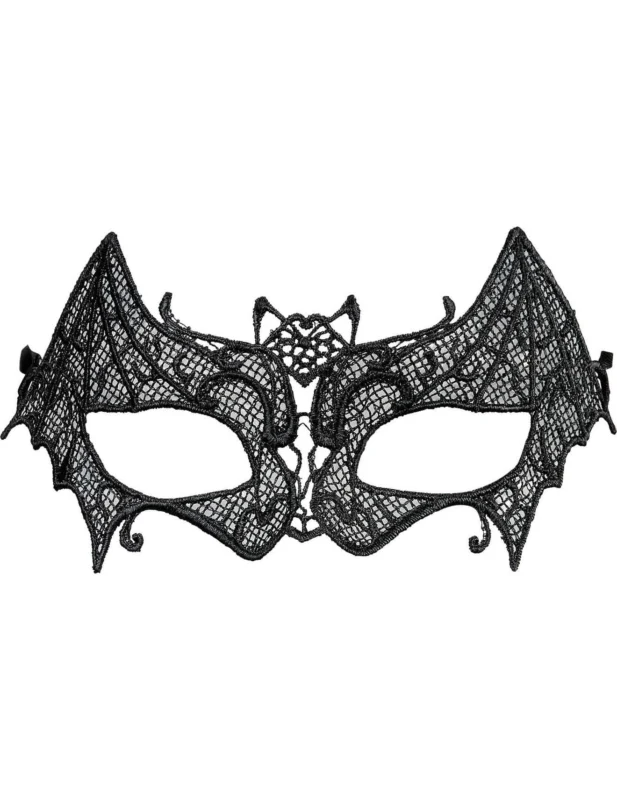Loup dentellé chauve-souris pour femme noir