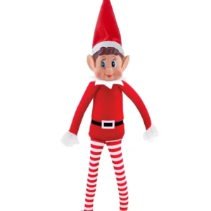 Lutin farceur Elfie pour garçon rouge et blanc avec jambes rayées