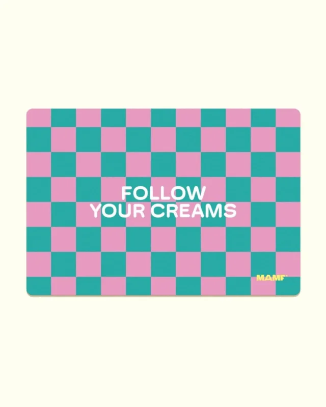MAMF - FOLLOW YOUR CREAMS Frühstücksbrettchen - ROSA ECK - Brett, Grün, kariert