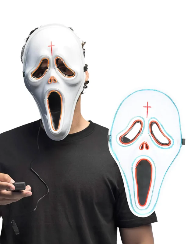 Leuchtende LED-Geistmaske Halloween fÃ¼r Erwachsene
