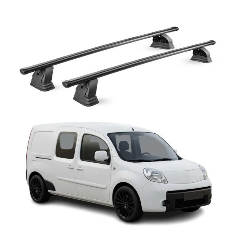 Stahl Dachträger für Renault Kangoo II 2007-2021 TÜV Abschließbar 2tlg Schwarz