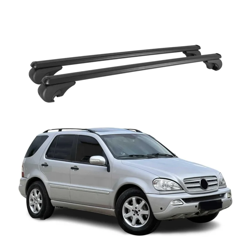 Dachträger für Mercedes M Klasse W163 1998-2005 Gepäckträger Alu Schwarz 2x