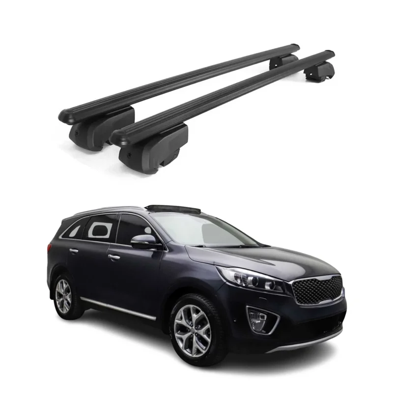 Dachträger Gepäckträger für Kia Sorento 2016-2020 ABE Aluminium Schwarz 2x