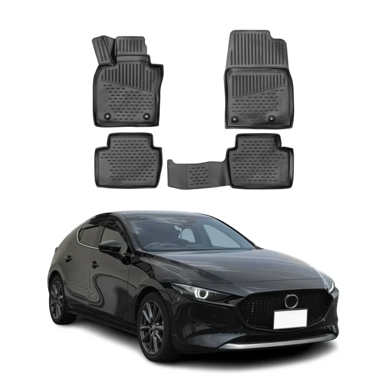 OMAC Gummimatten Fußmatten für Mazda 3 2019-2026 TPE Automatte Schwarz 4tlg