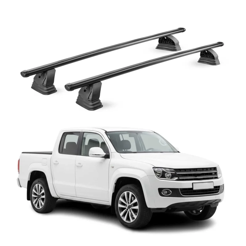 Stahl Dachträger für VW Amarok I 2010-2020 TÜV Abschließbar 75 kg 2tlg Schwarz