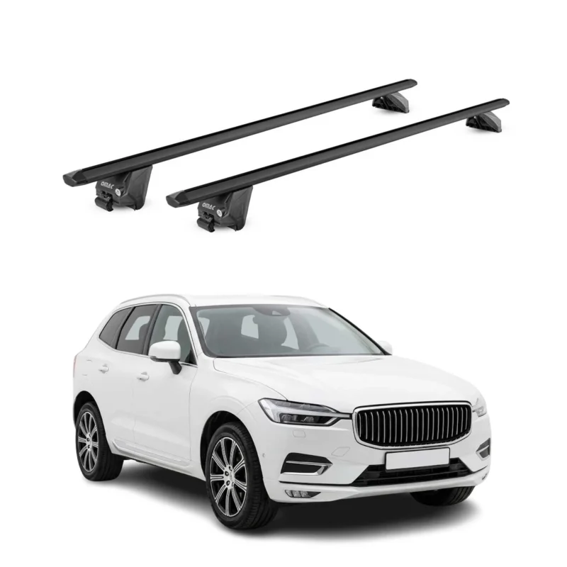 Dachträger Grundtäger für Volvo XC60 II 2018-2026 Aluminium Schwarz 2 tlg ABE