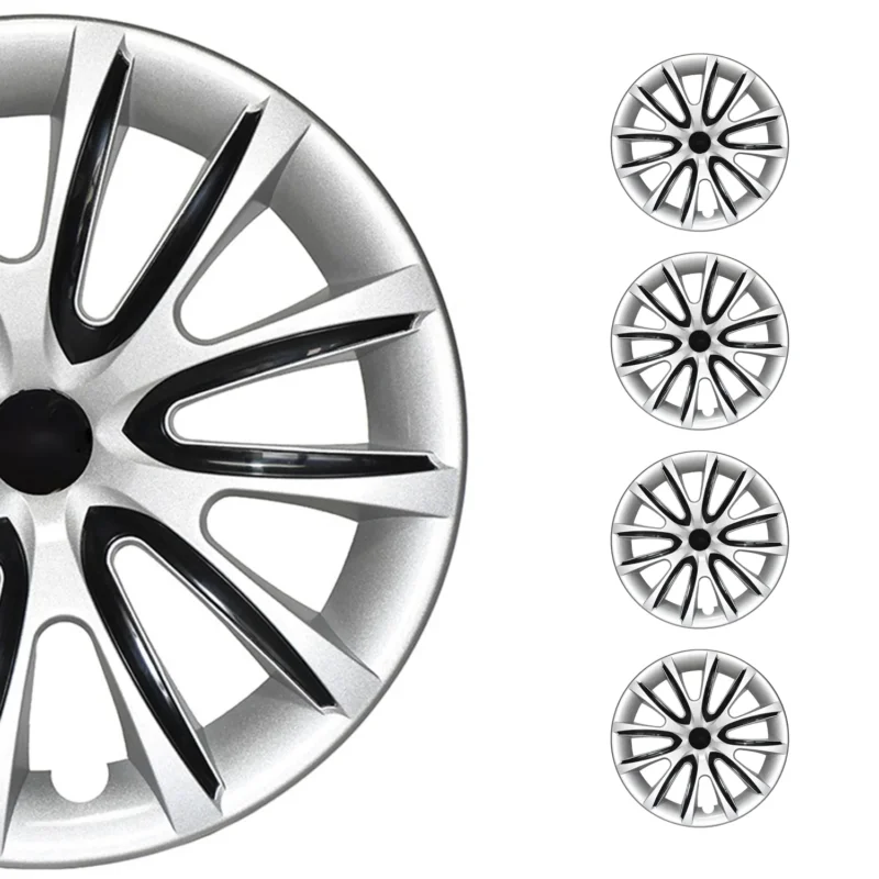 4x Radblenden Radkappen Radzierblenden 16 Zoll Stahlfelgen Grau Schwarz