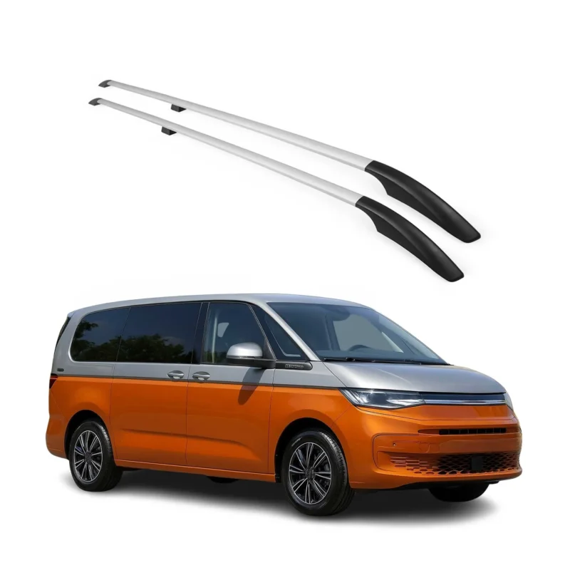 Dachreling für VW Multivan T7 2021-2026 Langer L2 Alu Grau 2 tlg
