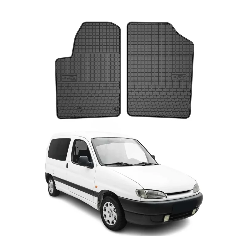 OMAC Gummi Fußmatten für Peugeot Partner Kasten 1999-2010 Automatten Schwarz 2x