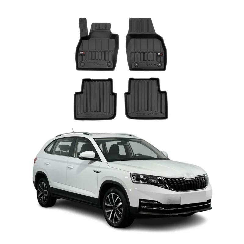 OMAC Gummi Fußmatten für Skoda Kamiq 2019-2026 Premium TPE Automatten Schwarz 4x