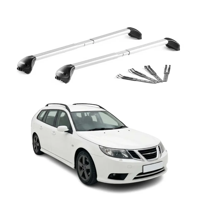 Dachträger für Saab 9-3X 2009-2013 100kg Aluminium Silber 2x ABE