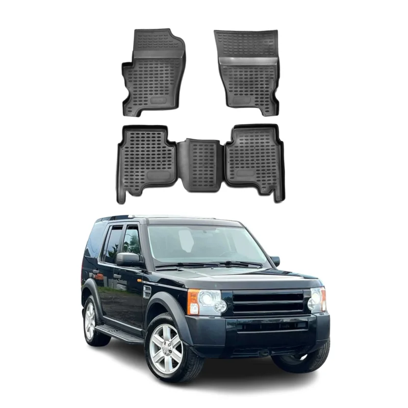OMAC Gummimatten Fußmatte für Land Rover Discovery L319 2004-2009 TPE Schwarz 4x