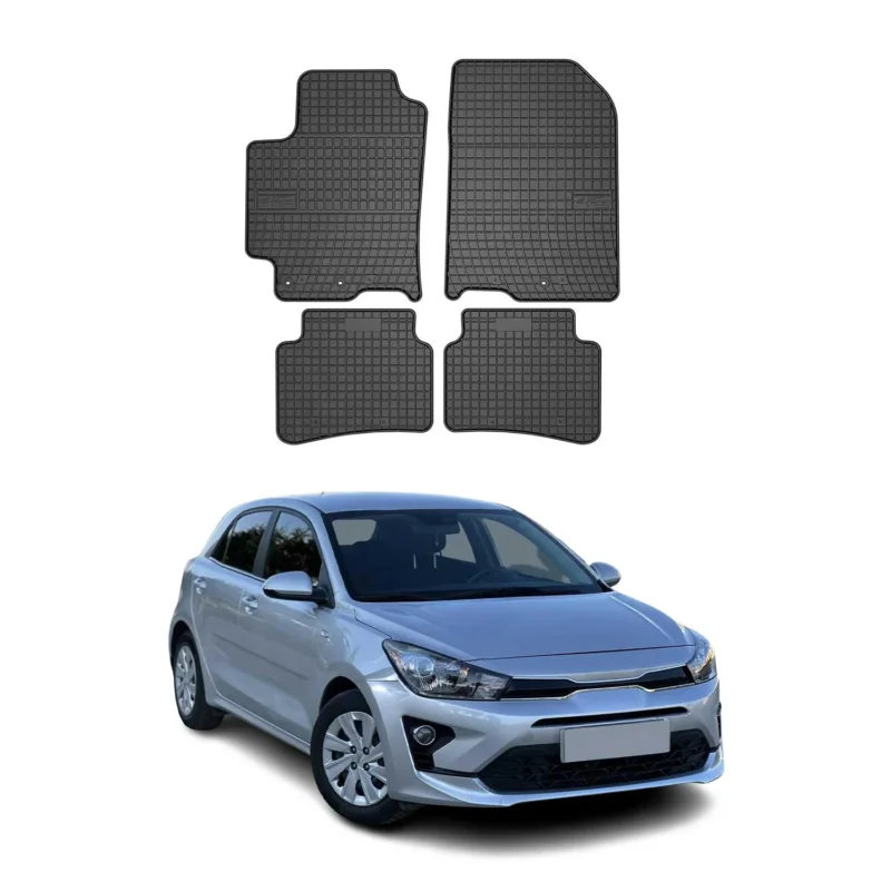 OMAC Gummi Fußmatten für Kia Rio 2017-2026 Automatten Gummi Schwarz 4tlg