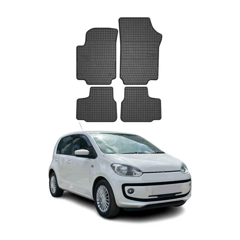 OMAC Gummi Fußmatten für VW Up 2011-2023 Automatten Gummi Schwarz 4tlg